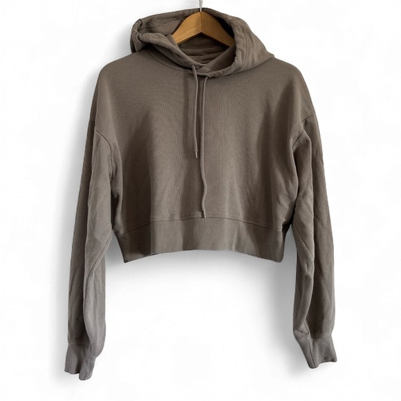 Sunday Best Taupe Cropped Relaxed Sweatshirt - Picture 1 of 2